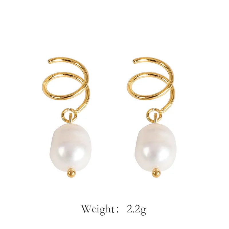 Twisted Pearl Hoops